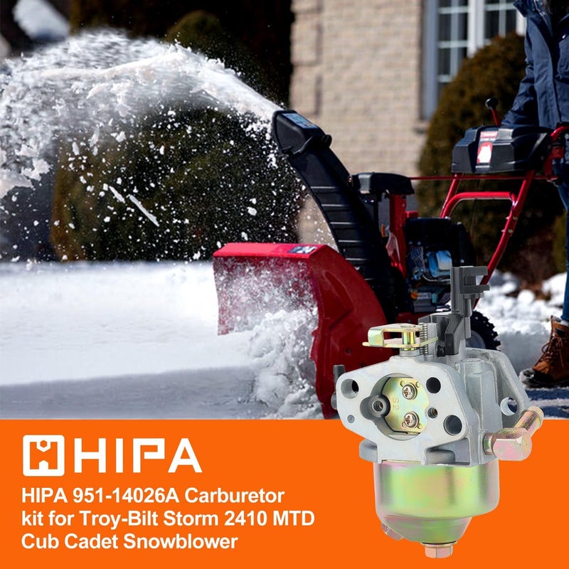 Hipa Storm 2620 2410 208cc Carburetor Kit for Troy Bilt Storm 2620 2410 2420 2690 Craftsman 208CC 179CC Snow Blower Thrower Parts Replace 951-12705 951-14027A HUAYI 165-SU Carb Kit With Ignition Key - Image 2